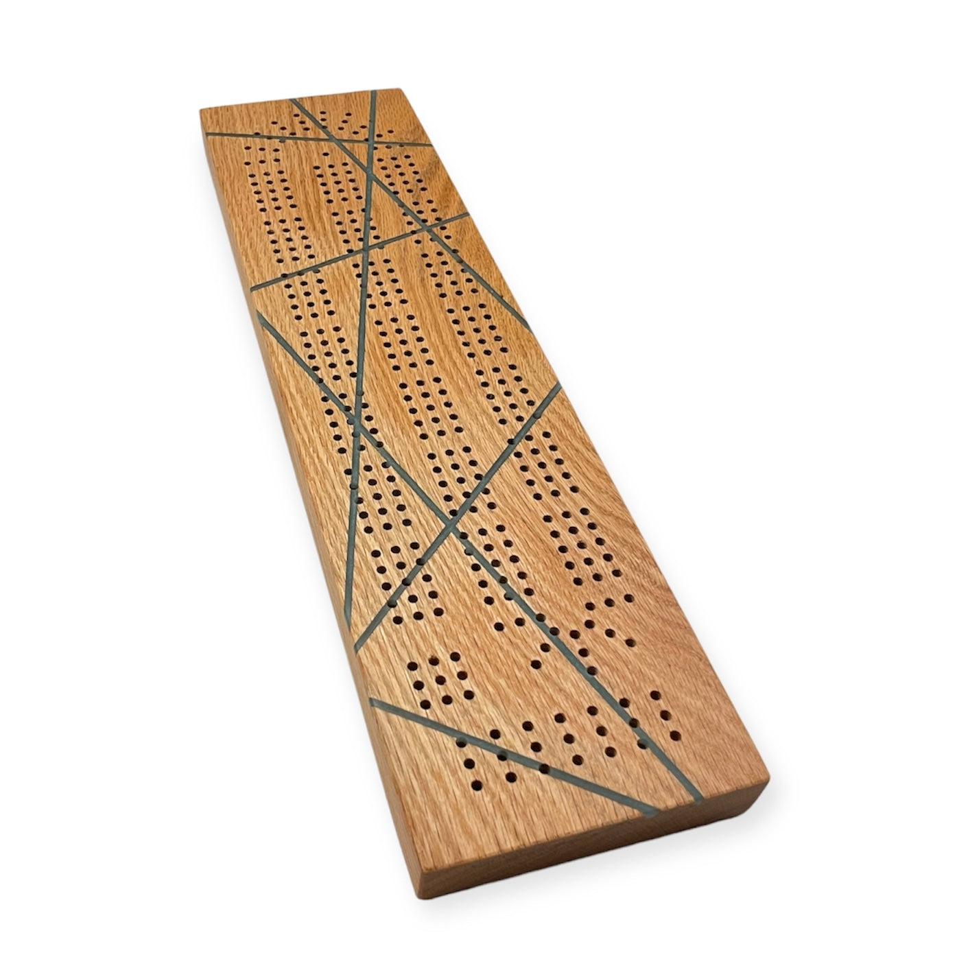 Oak Cribbage Board with Modern Epoxy Design
