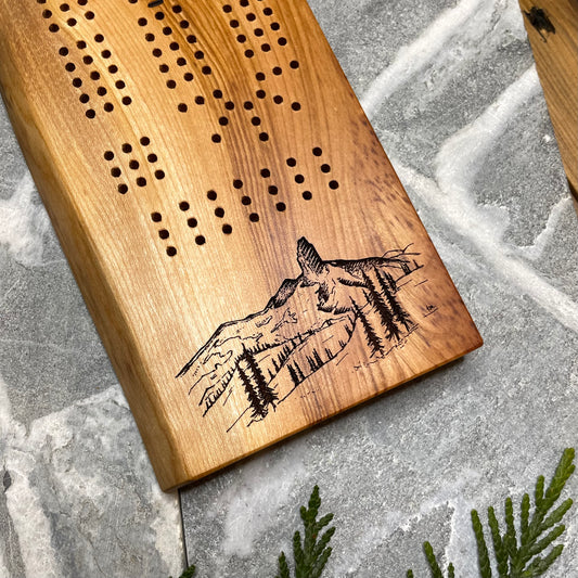 Black Tusk Live Edge Cherry Wood Cribbage Board