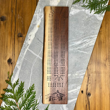 Black Tusk Live Edge Black Walnut Cribbage Board