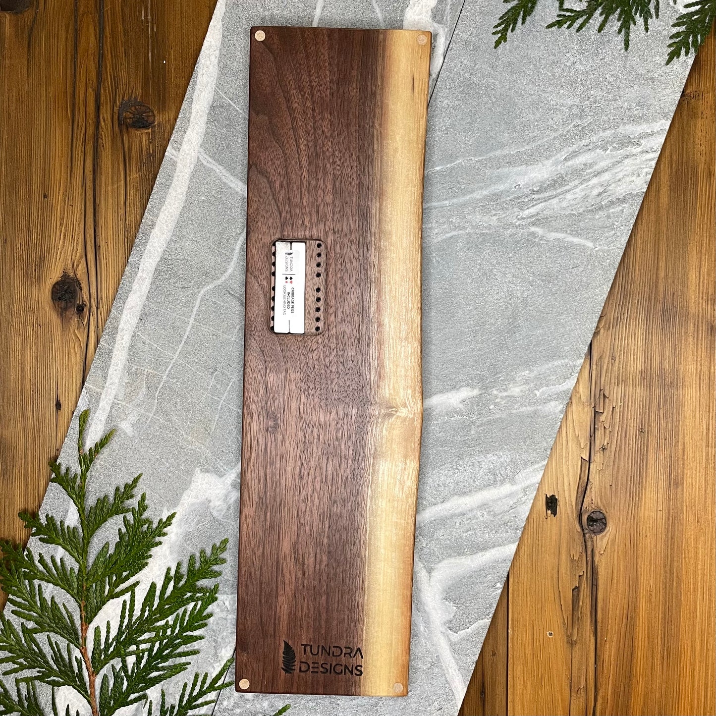 Black Tusk Live Edge Black Walnut Cribbage Board